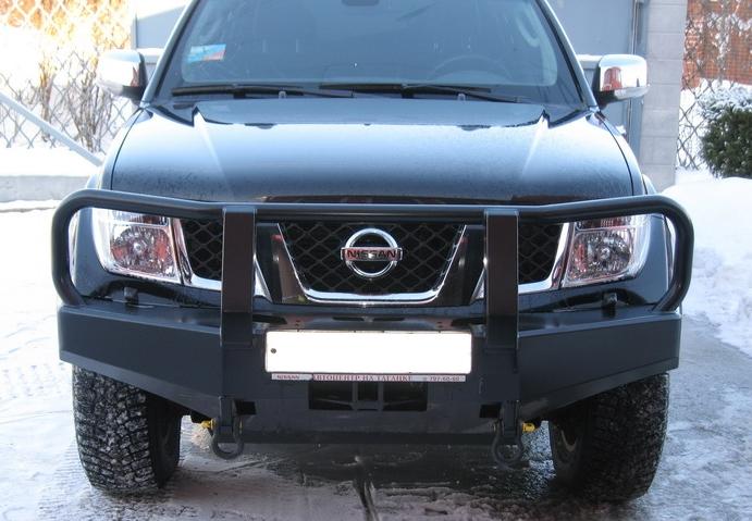 Бампер РИФ передний Nissan Navara D40/Pathfinder R51 с кенгурином до 2009