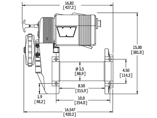 Лебедка WARN M-8274-50 12V - вертикалка, скоростная