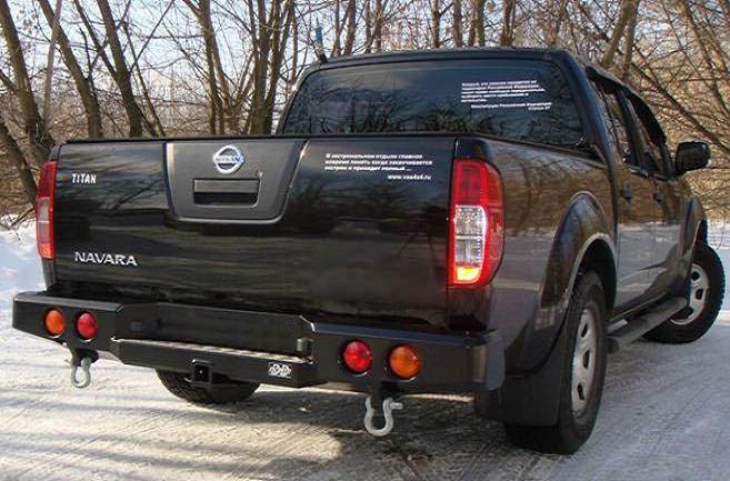 Задний силовой бампер РИФ для Nissan Navara D40 фаркоп, фонари