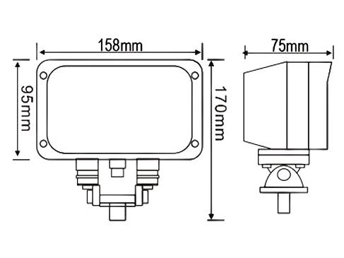 Фара водительского света РИФ 158х95х75 мм. 45W LED