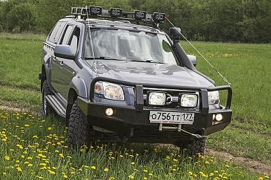 Передний силовой бампер РИФ для Mazda B2500/Ford Ranger 1986-2006с кенгурином и фарами