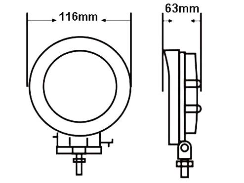 Фара водительского света РИФ 4.6дм 27W LED