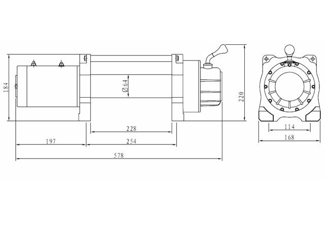 Электрическая лебедка СТОКРАТ HD 9.5 WP 12V 4309 кг.