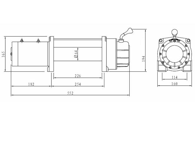 Электрическая лебедка СТОКРАТ SD 12.5 SW 12V 5680 кг.