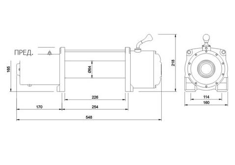 Электрическая лебедка СТОКРАТ LD 9.0 SW 12V 4090 кг.