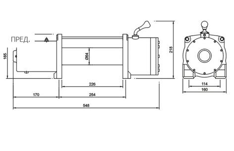 Электрическая лебедка СТОКРАТ LD 12.0 SW 12V 5450 кг.