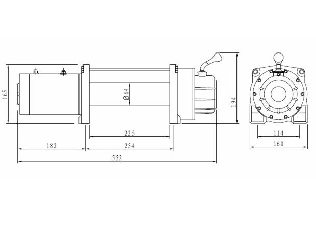 Электрическая лебедка СТОКРАТ SD 9.5 SW24 24V 4310 кг.