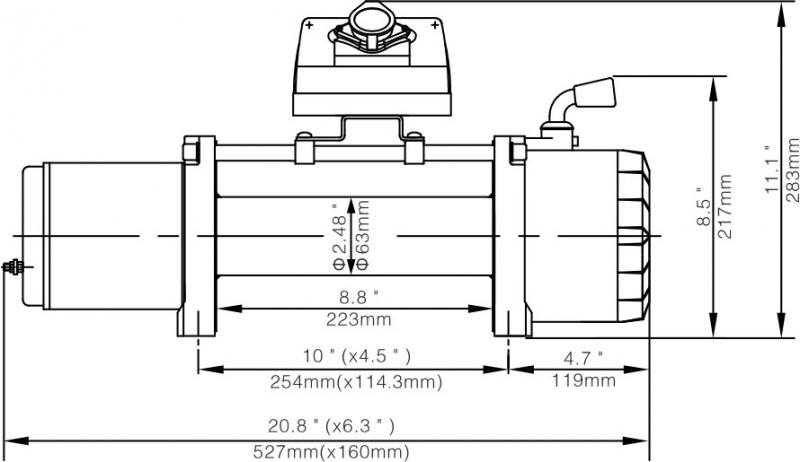 Лебёдка электрическая автомобильная 12V Runva 6000 lbs. 2500 кг.