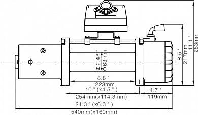 Лебёдка электрическая автомобильная 12V Runva 8000 lbs. 3629 кг.