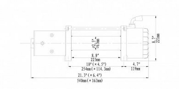 Лебёдка электрическая автомобильная 12V Runva 9500 lbs. 4350 кг.