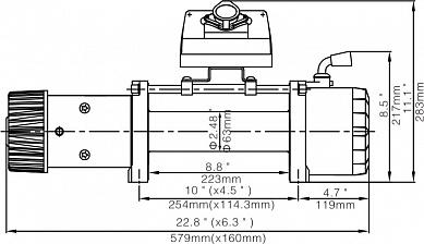 Лебёдка электрическая автомобильная 12V Runva 12000 lbs. 5700 кг.