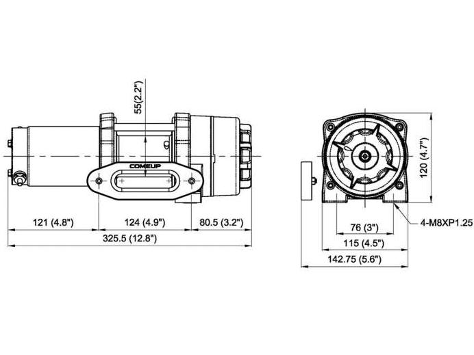 Лебедка для квадроциклов и снегоходов Come-Up CUB 3s 1361 кг. синтетический трос