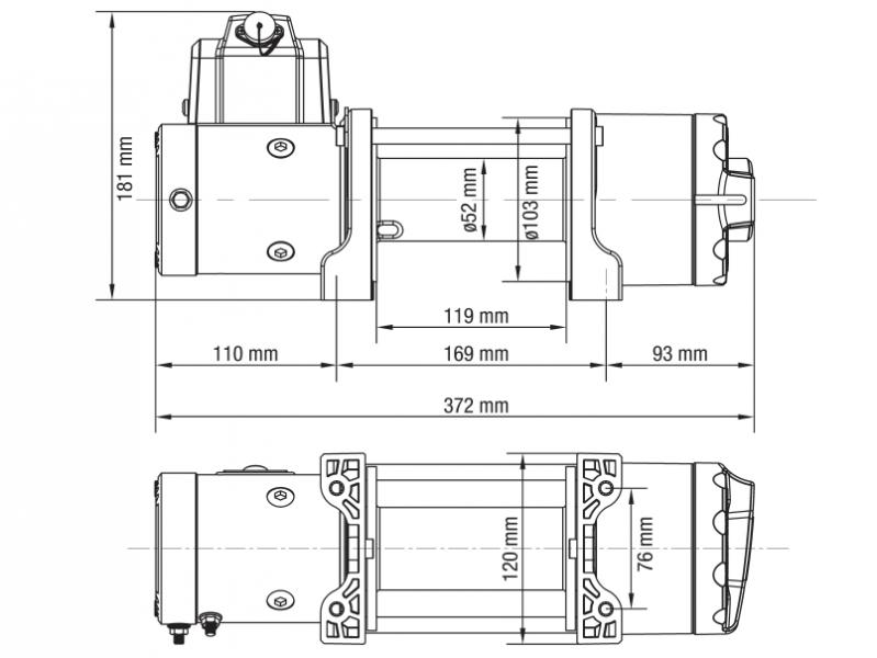 Лебедка электрическая для квадроцикла и снегохода T-MAX ATW-PRO 4500