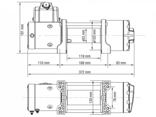 Лебедка электрическая для квадроцикла и снегохода T-MAX ATW-PRO 4500