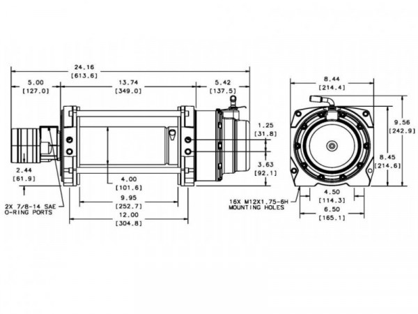 Гидравлическая планетарная лебедка Warn Series 12 Hydraulic