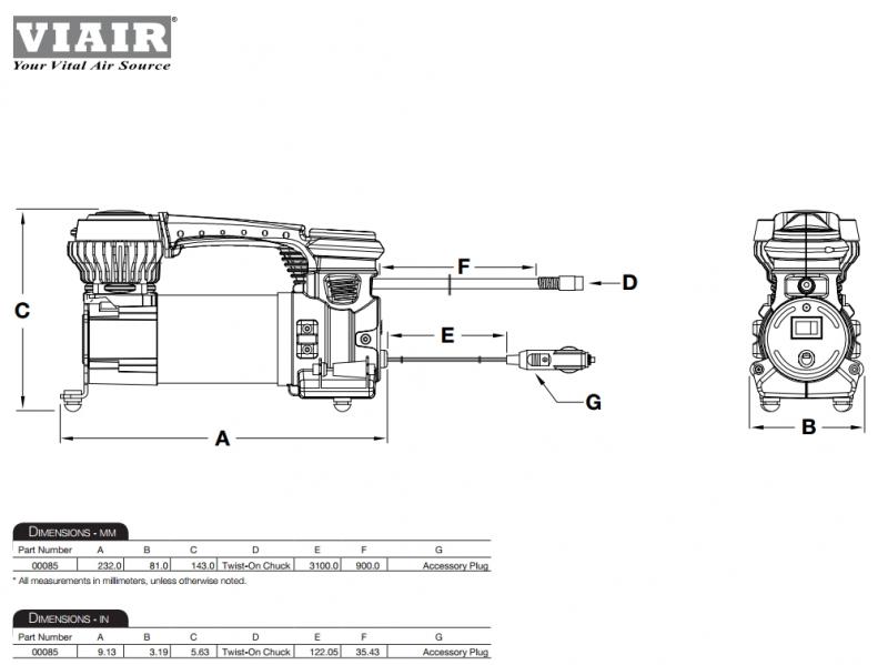 Компрессор переносной 12V VIAIR 85P