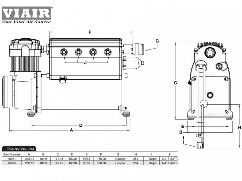 Компрессор стационарный 12V VIAIR 450C Constant Duty с рессивером