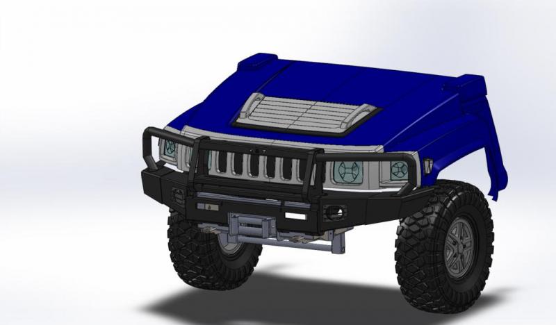 Передний силовой бампер со съемным кенгурином - HUMMER H3.