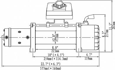 Лебёдка электрическая 12V Runva 9500 lbs (4350 кг) Спорт