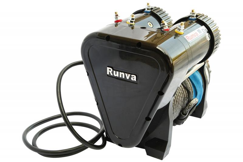 Лебёдка электрическая 12V Runva 10000 lbs 4500 кг (синтетический трос)