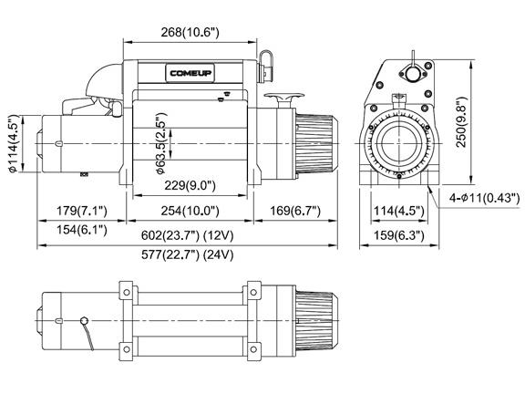 Электрическая автомобильная лебедка Come-Up DV-9i 24V