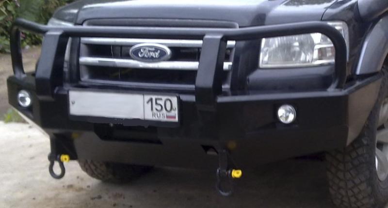 Бампер РИФ силовой передний FORD Ranger T5 (2006-2010) с доп. фарами и защитной дугой