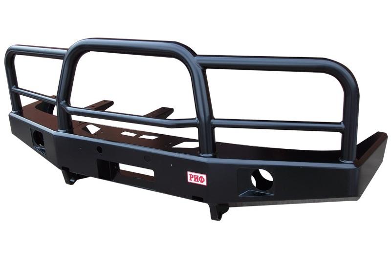 Передний силовой бампер РИФ для Toyota Land Cruiser 80 фонари, кенгурин