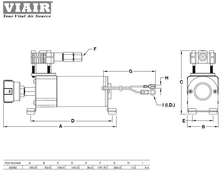 Компрессор стационарный 12V VIAIR 092C