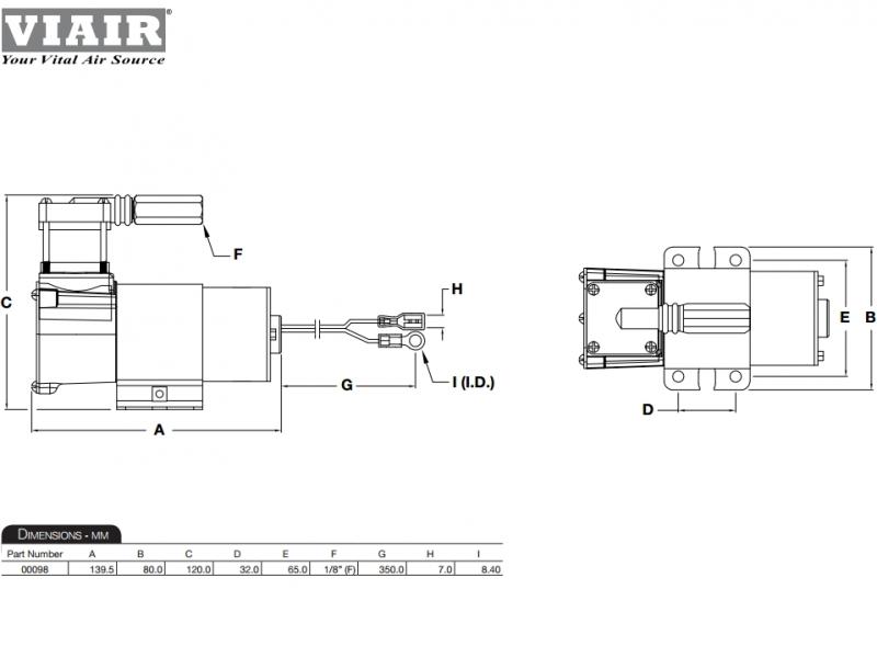 Стационарная пневмосистема VIAIR 98C ресивер 3.8л.