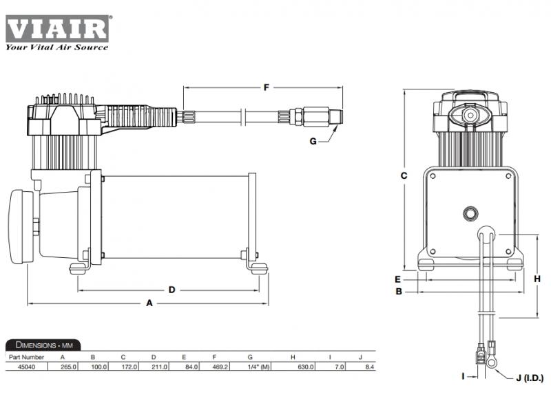 Стационарная пневмосистема VIAIR 450C ресивер 9.5 л.