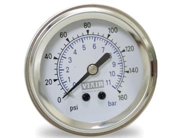 Манометр VIAIR бортовой 160PSI/11,03Bar (белый)